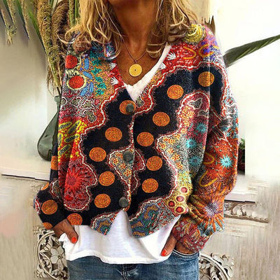 Capucine - Pull bohème tricoté coloré