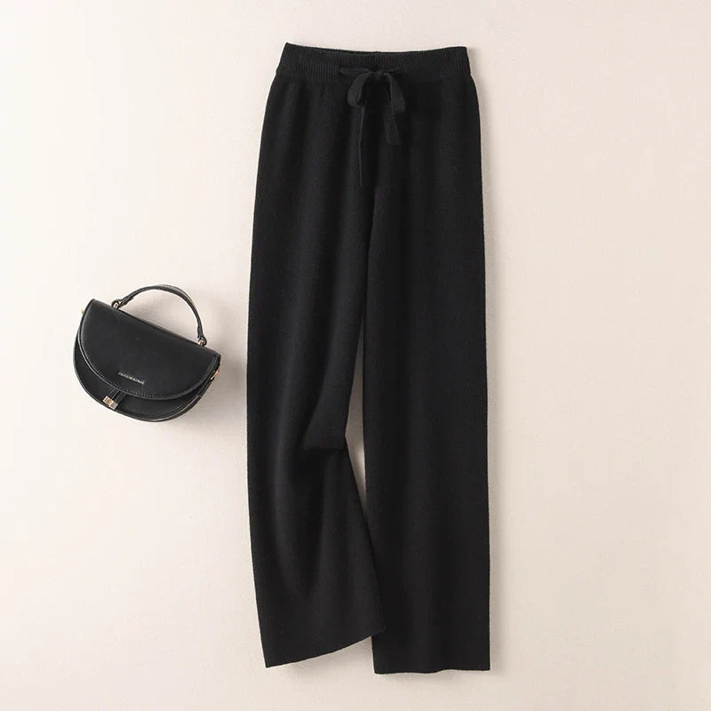 Sophie – Pantalon Tricoté Taille Haute Élégant