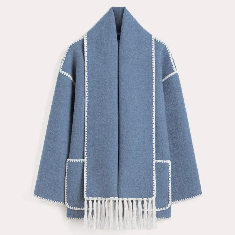 Eugénie - Veste châle à franges chic et élégante