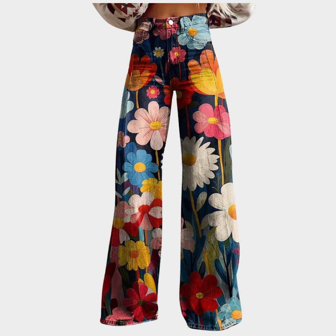 BRENNA - PANTALON LARGE À FLEURS