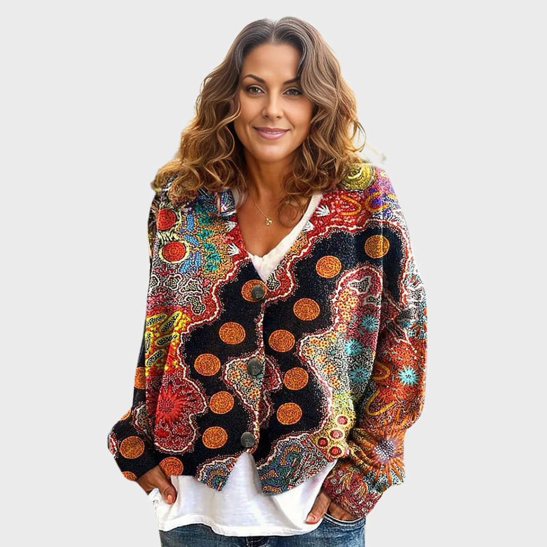 Capucine - Pull bohème tricoté coloré