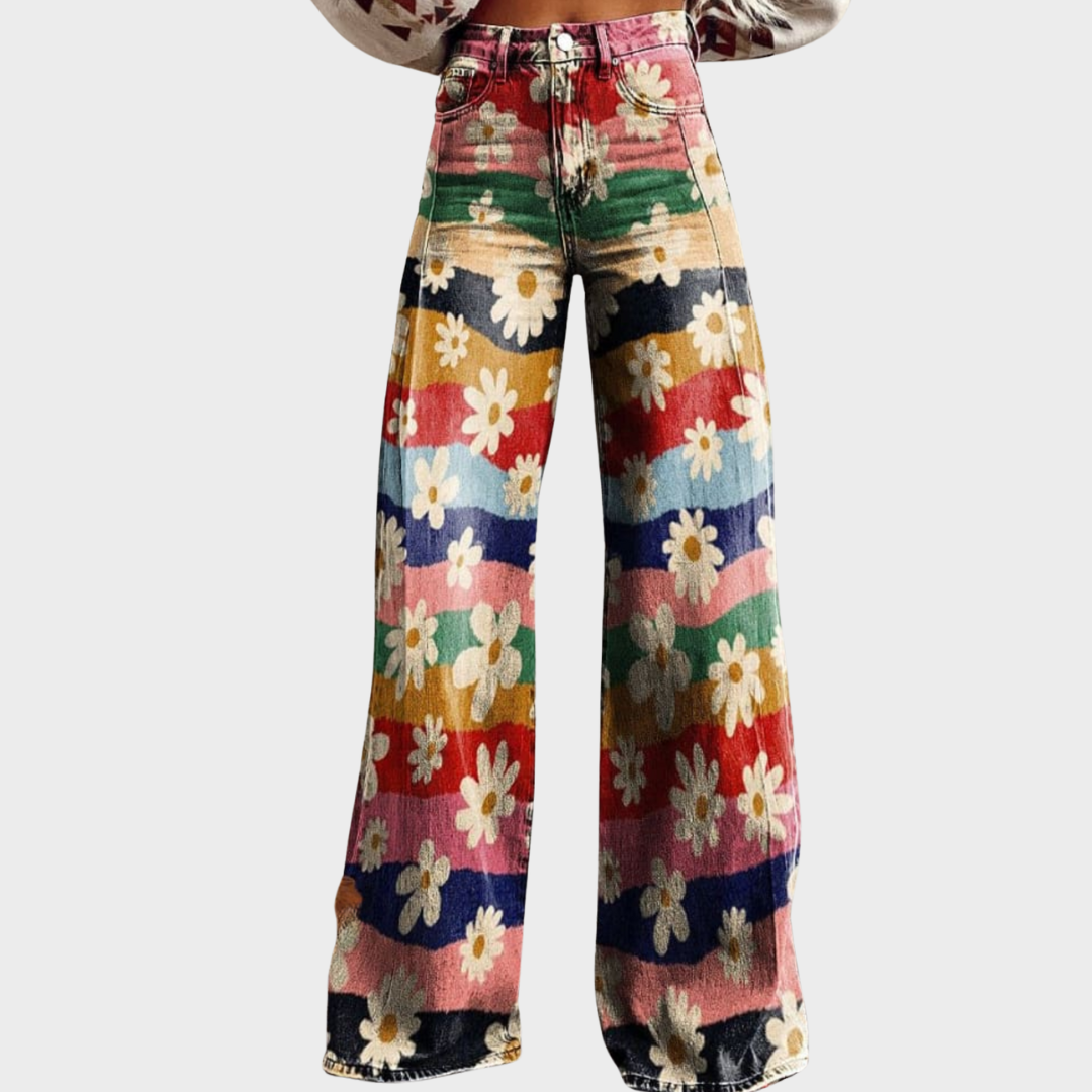 VINICIA - PANTALON RETRO FLORAL