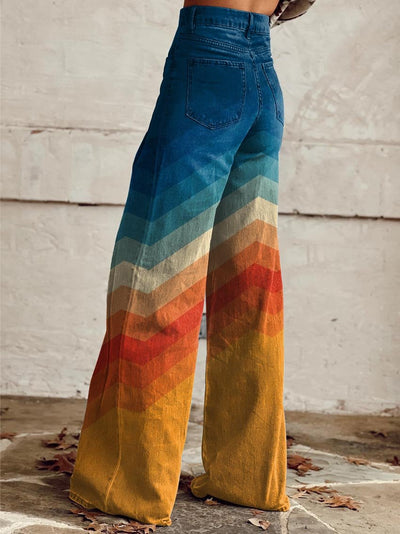 DESIA - PANTALON RETRO A CHEVRONS