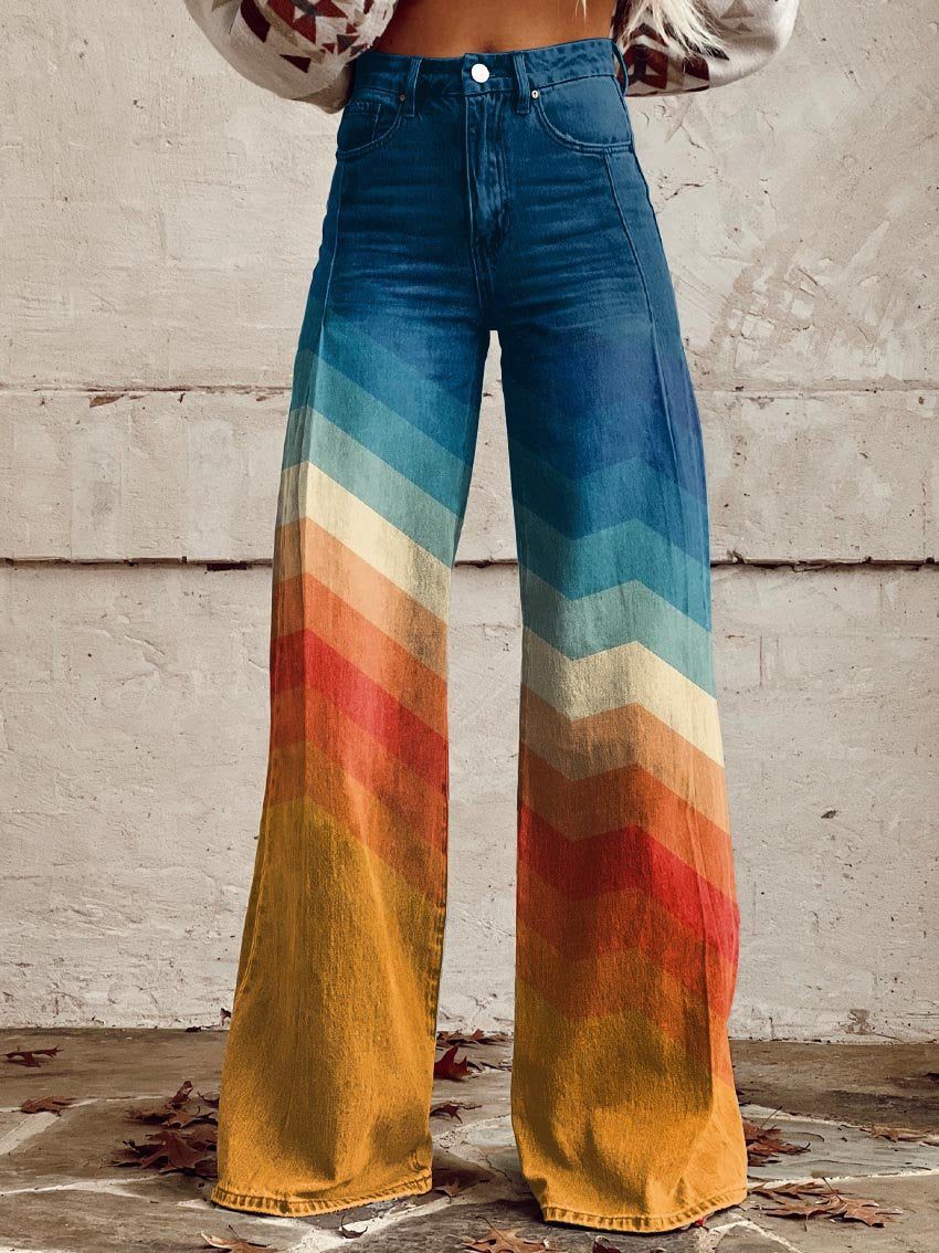 DESIA - PANTALON RETRO A CHEVRONS